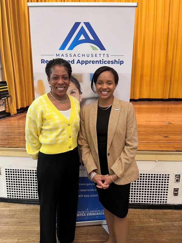 Dr. Carine Sauvignon with Secretary of Labor & Workforce Development Lauren Jones